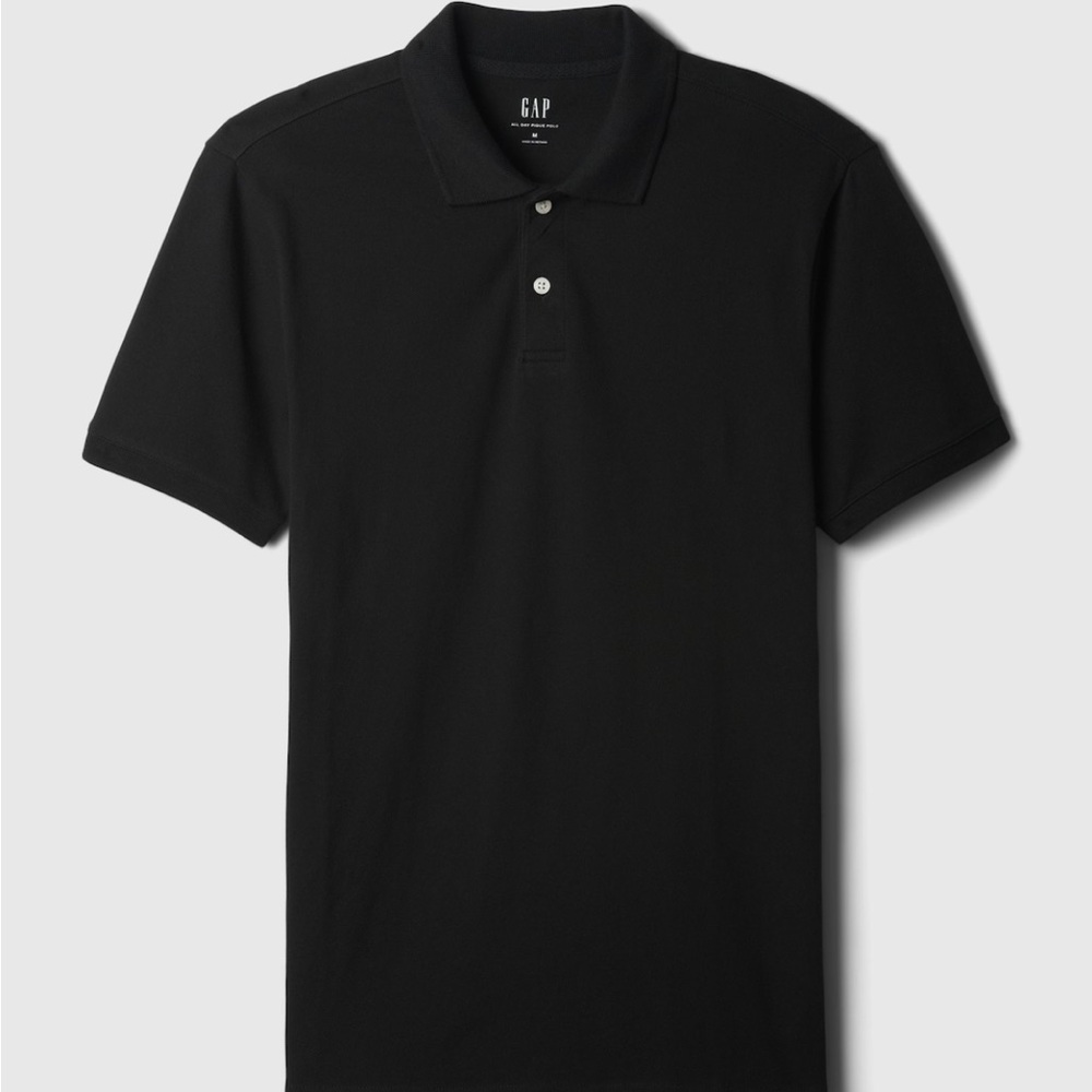 NWT Black GAP Stretch Polo Men’s short-sleeve Shirt Size XL - Picture 1 of 8